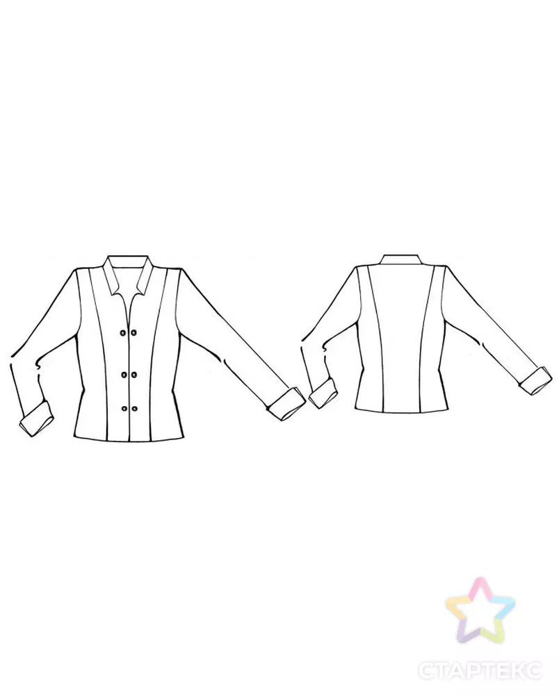 Выкройка: жакет с навесными петлями арт. ВКК-994-8-ЛК0005336 - рис. 2