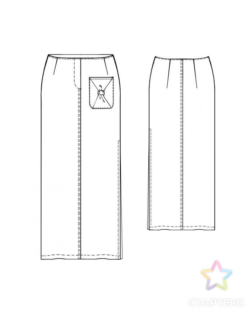 Выкройка: юбка со сложным накладным карманом арт. ВКК-1170-11-ЛК0005345 2