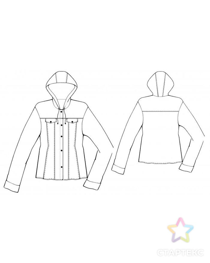 Выкройка: куртка с трикотажными деталями арт. ВКК-902-1-ЛК0005349 2
