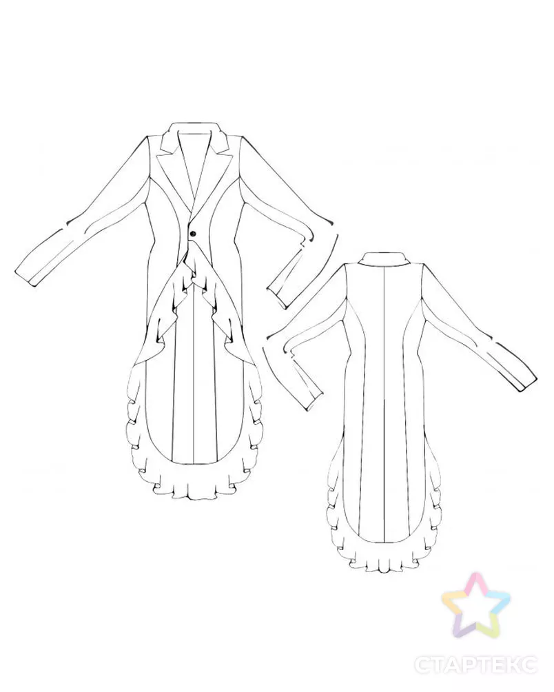 Выкройка: жакет с воланаом арт. ВКК-459-3-ЛК0005353 - рис. 2