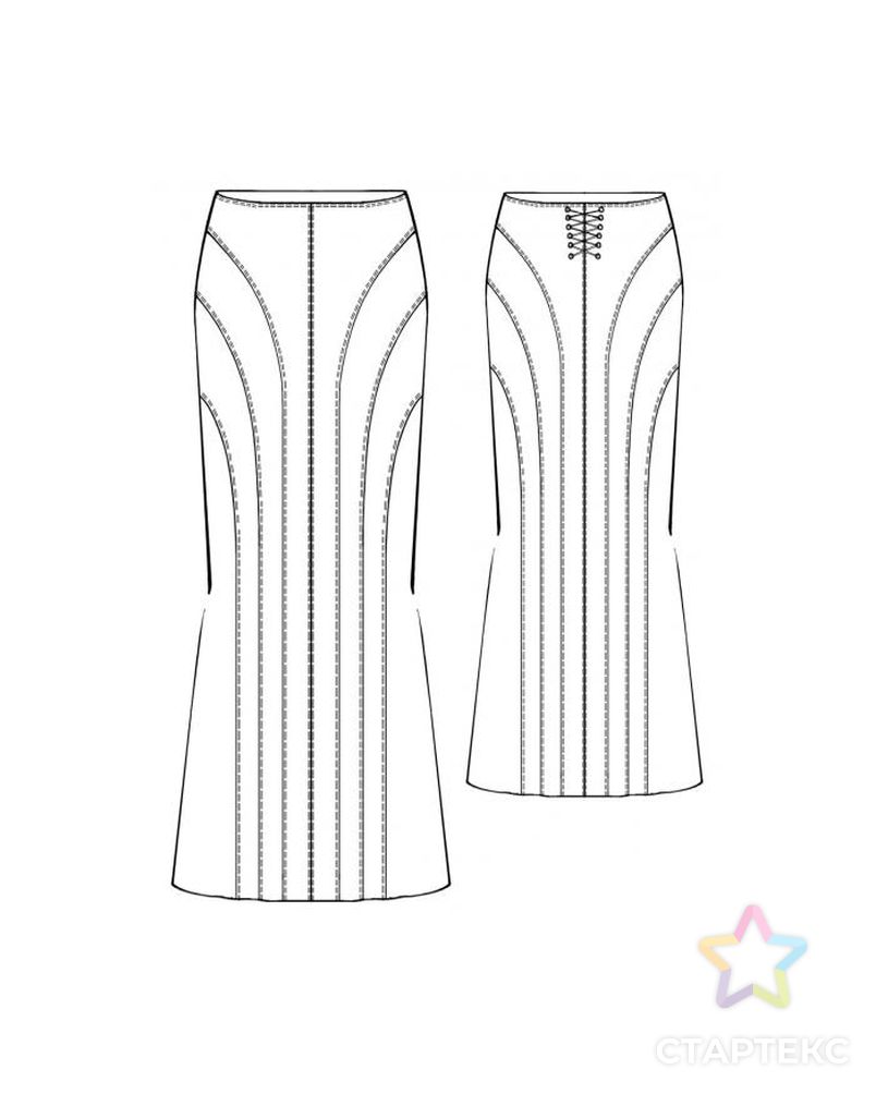 Выкройка: юбка с рельефами сзади арт. ВКК-944-1-ЛК0005358 2