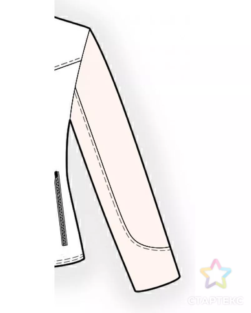 Выкройка: рукав (на базе 4296 кожаный жакет) арт. ВКК-530-4-ЛК0005378 - рис. 1