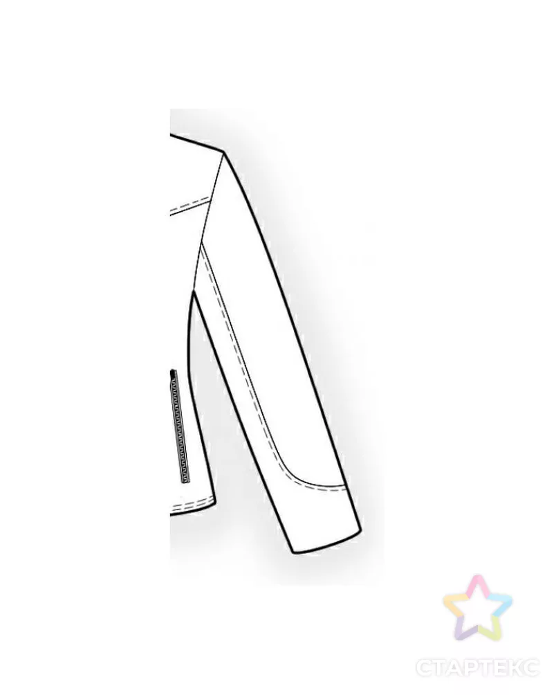 Выкройка: рукав (на базе 4296 кожаный жакет) арт. ВКК-530-4-ЛК0005378 - рис. 2