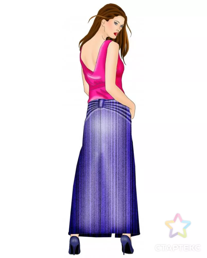 Выкройка: юбка с кокетками сзади арт. ВКК-851-3-ЛК0005415 - рис. 1