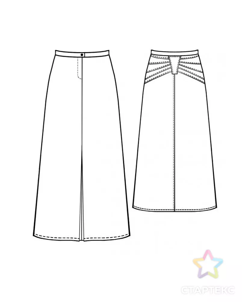 Выкройка: юбка с кокетками сзади арт. ВКК-851-3-ЛК0005415 - рис. 2