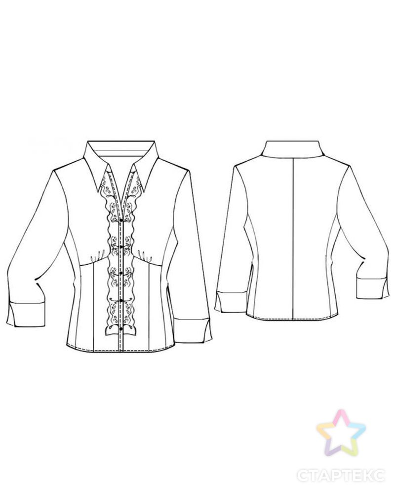 Выкройка: блузка с подрезом под грудью арт. ВКК-571-1-ЛК0005424 2