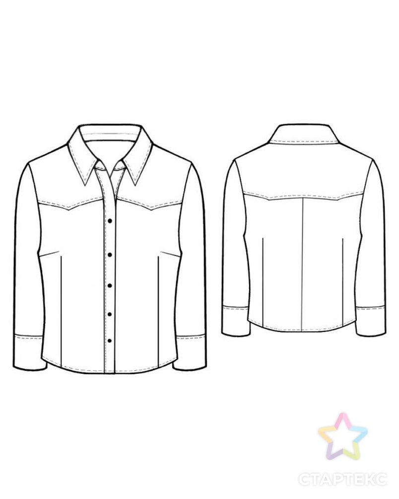 Выкройка: блузка с отстрочкой арт. ВКК-2085-1-ЛК0005425 2
