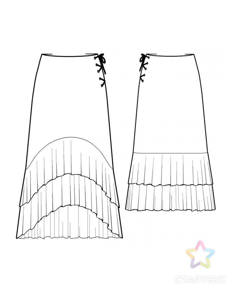 Выкройка: юбка с воланами арт. ВКК-1625-1-ЛК0005434 2