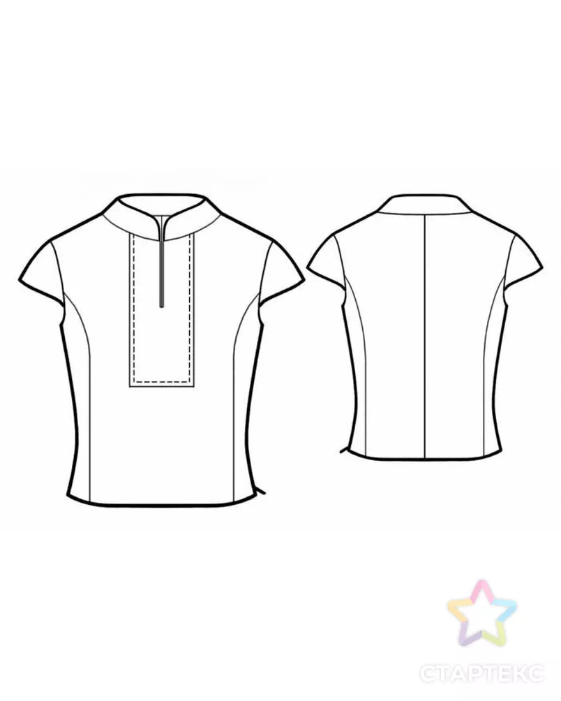 Выкройка: блузка в китайском стиле арт. ВКК-1062-4-ЛК0005444 - рис. 2
