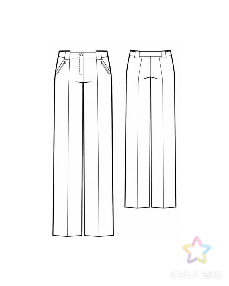 Выкройка: брюки с широкими шлевками арт. ВКК-1157-12-ЛК0005445