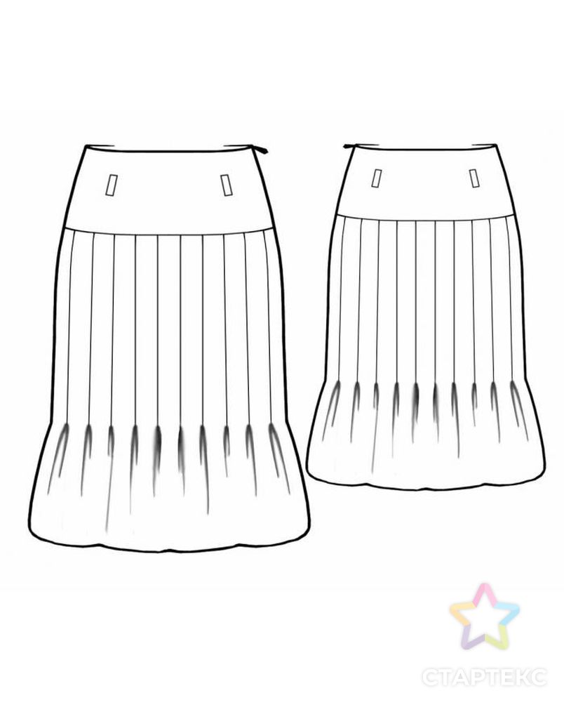 Выкройка: юбка с защипами арт. ВКК-491-1-ЛК0005448 2