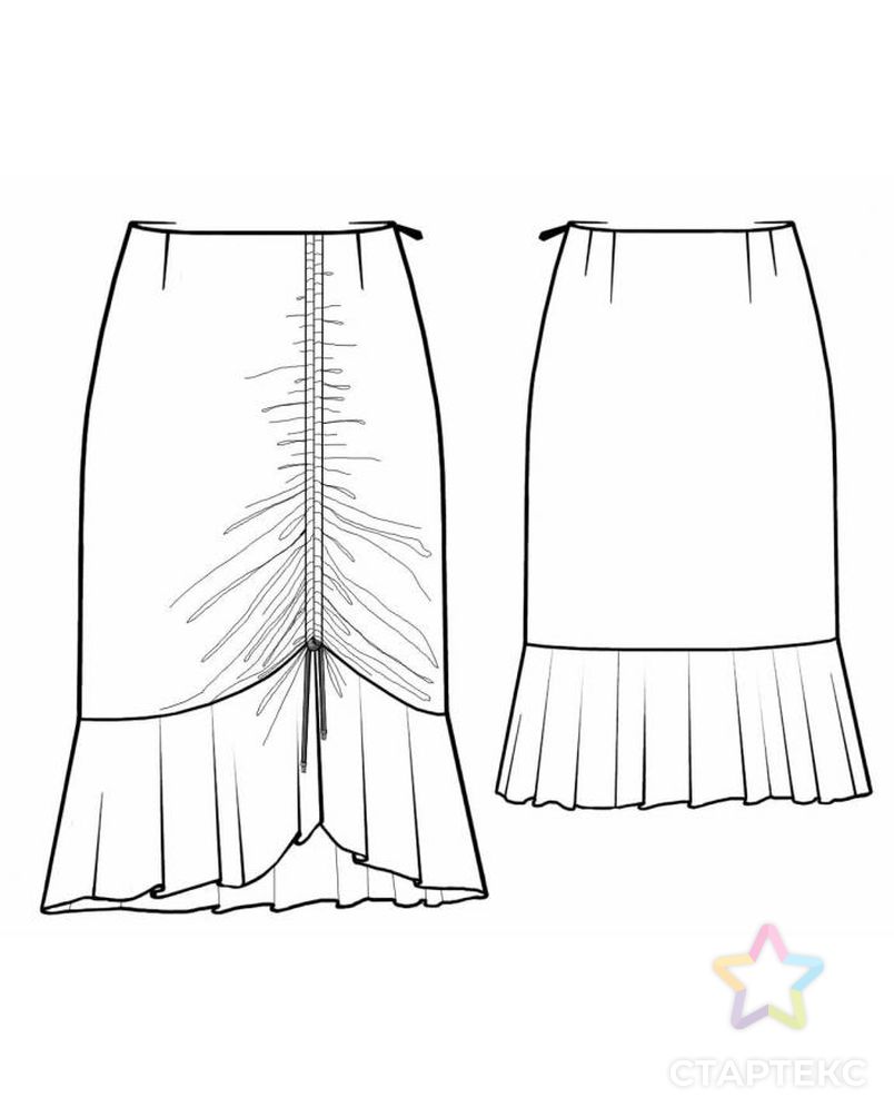 Выкройка: юбка со сборкой спереди арт. ВКК-2063-1-ЛК0005457 2