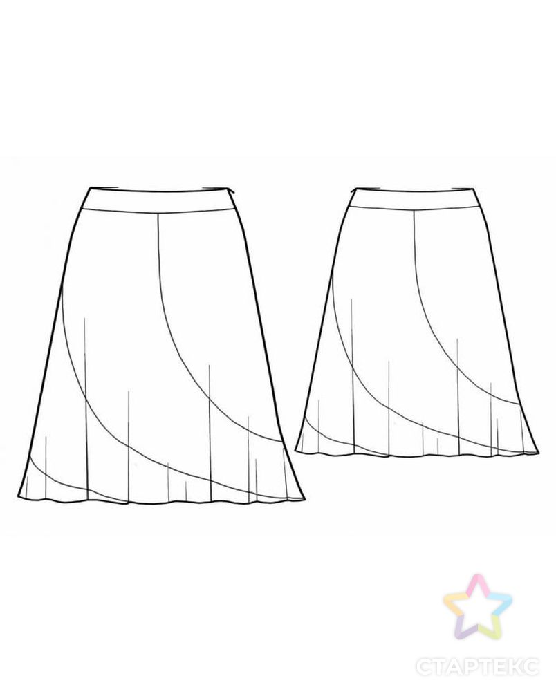 Выкройка: джинсовая юбка-спираль арт. ВКК-1728-10-ЛК0005481 2