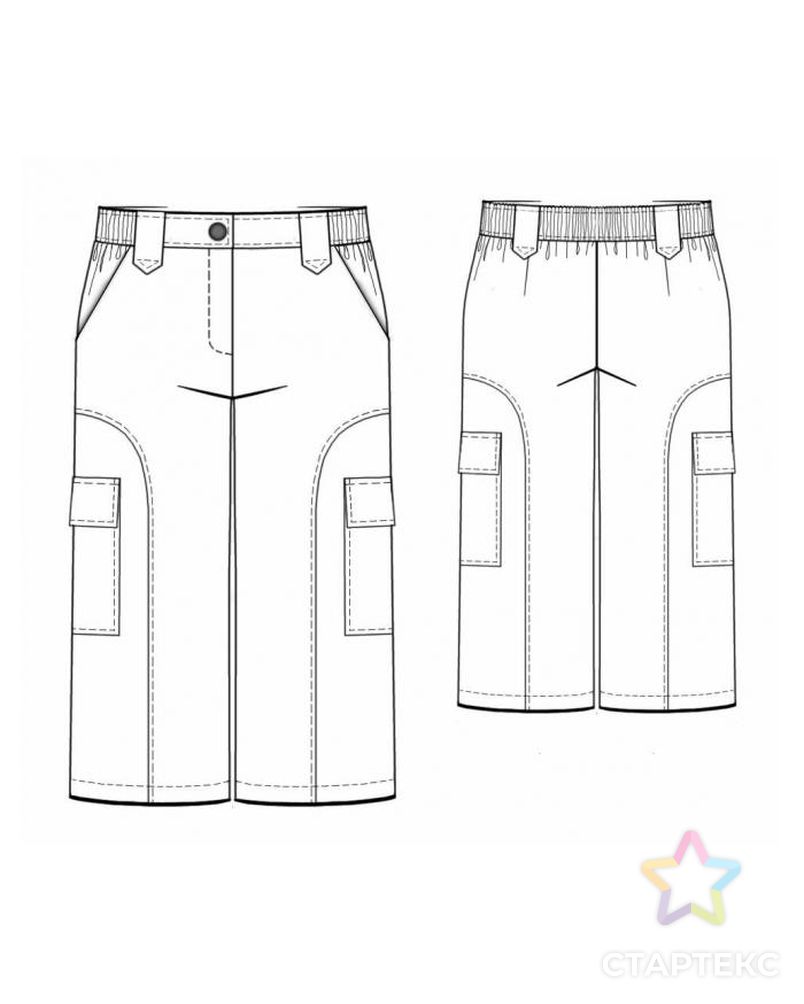 Выкройка: брюки с фигурными рельефами арт. ВКК-505-1-ЛК0005504 2