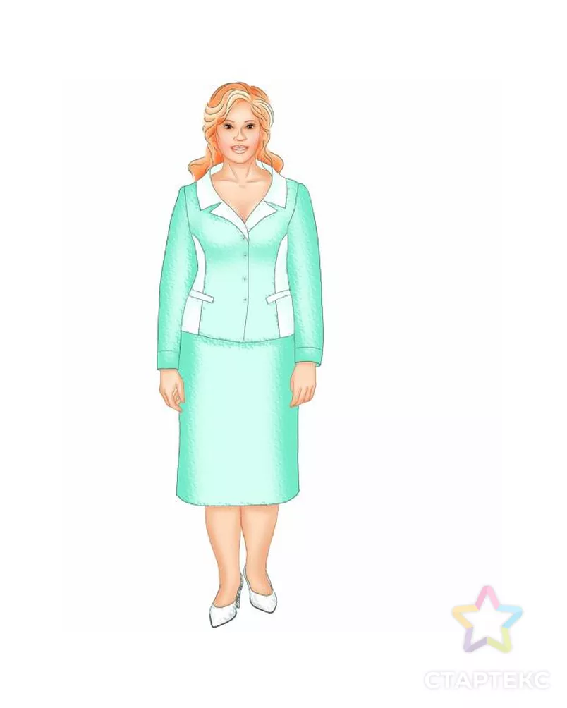 Выкройка: жакет с манжетами арт. ВКК-444-4-ЛК0005513 - рис. 1