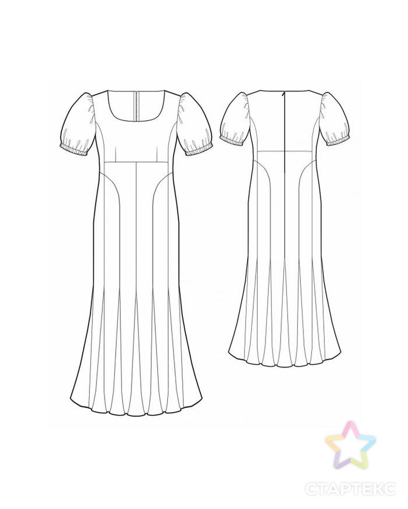 Выкройка: платье в стиле ампир арт. ВКК-1351-12-ЛК0005523
