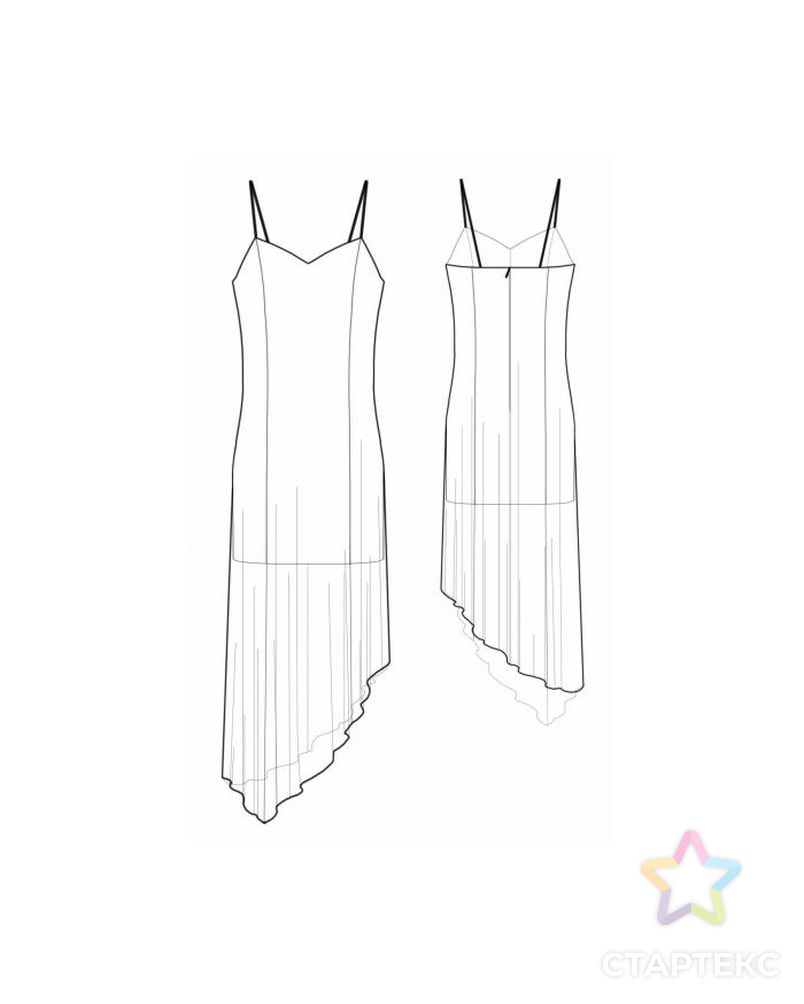 Выкройка: платье двухслойное арт. ВКК-1646-1-ЛК0005527 2
