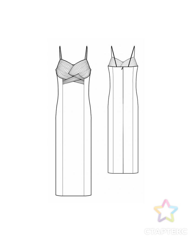 Выкройка: платье с драпировкой арт. ВКК-1208-1-ЛК0005533 2
