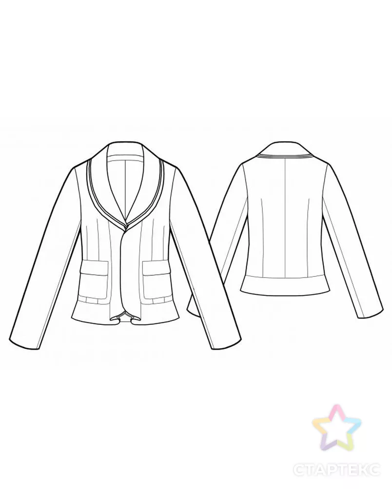 Выкройка: жакет с тремя воротниками арт. ВКК-1533-7-ЛК0005549 - рис. 2