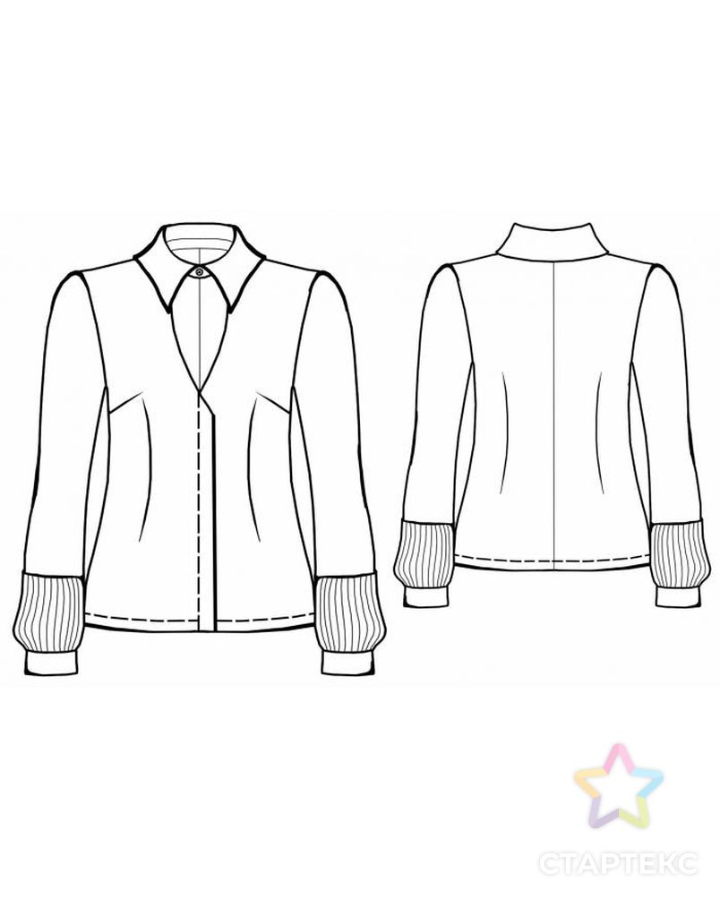 Выкройка: блузка с глубоким вырезом арт. ВКК-180-1-ЛК0005563 2