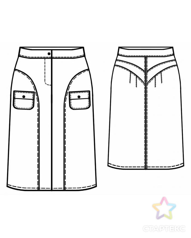 Выкройка: юбка джинсовая арт. ВКК-385-1-ЛК0005564 2