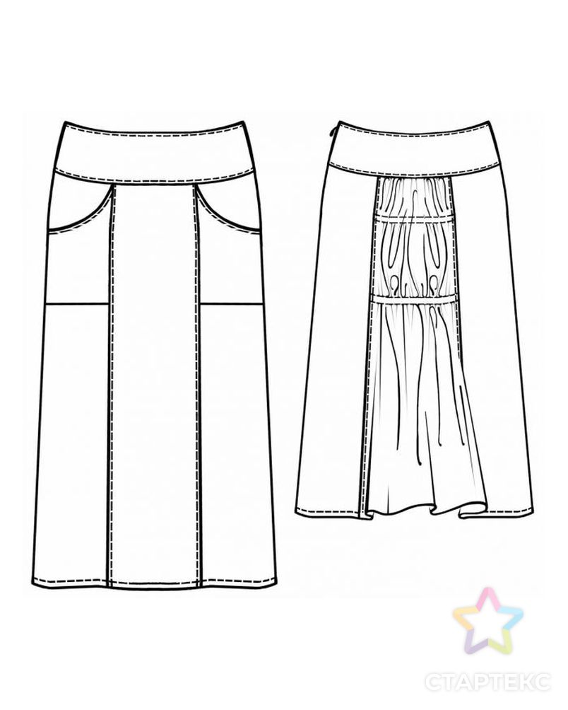 Выкройка: юбка со сборкой сзади арт. ВКК-1386-1-ЛК0005570 2