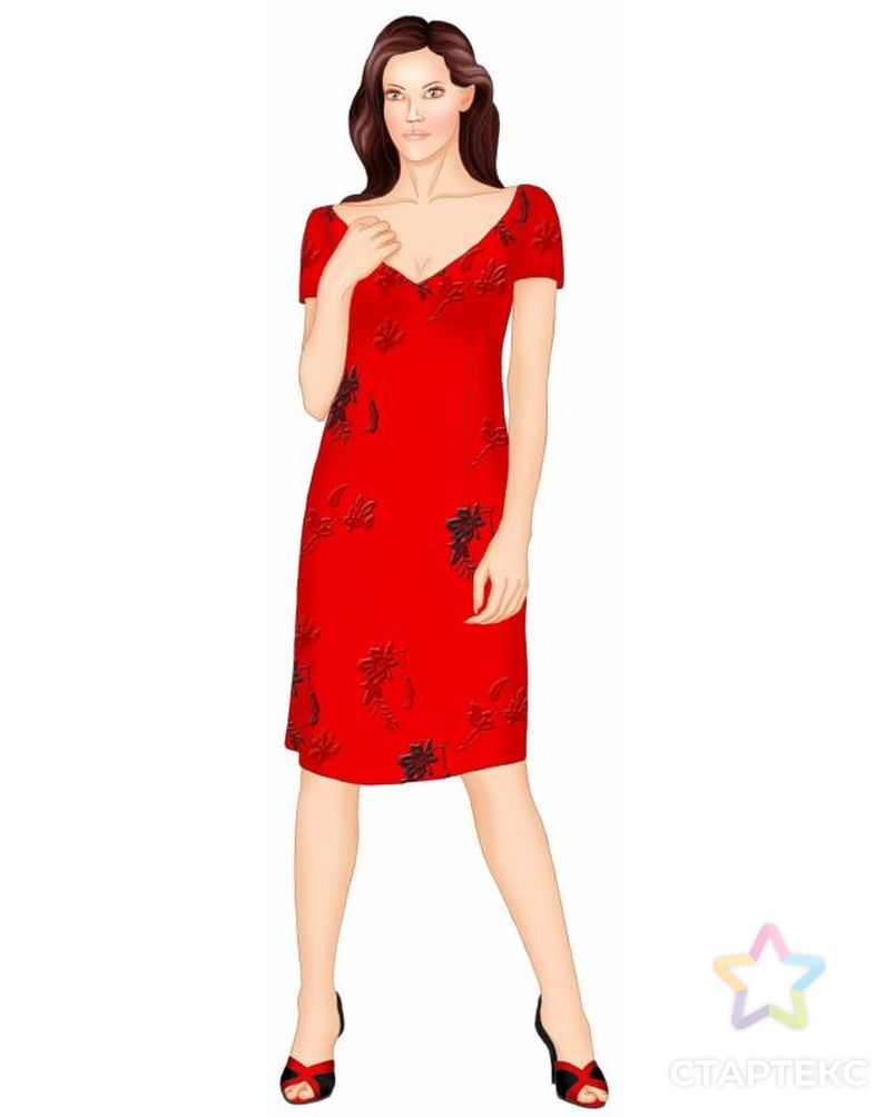 Заказать Выкройка: платье с глубоким вырезом арт. ВКК-1738-1-ЛК0005574 в Новосибирске