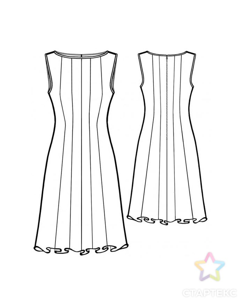 Выкройка: короткое платье с рельефами арт. ВКК-2051-1-ЛК0005581 2