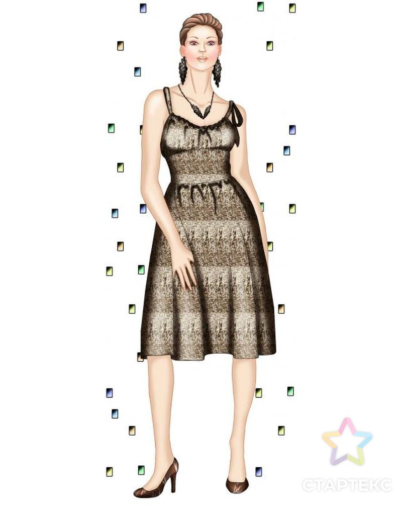 Выкройка: платье со сборенным лифом арт. ВКК-634-1-ЛК0005582 1