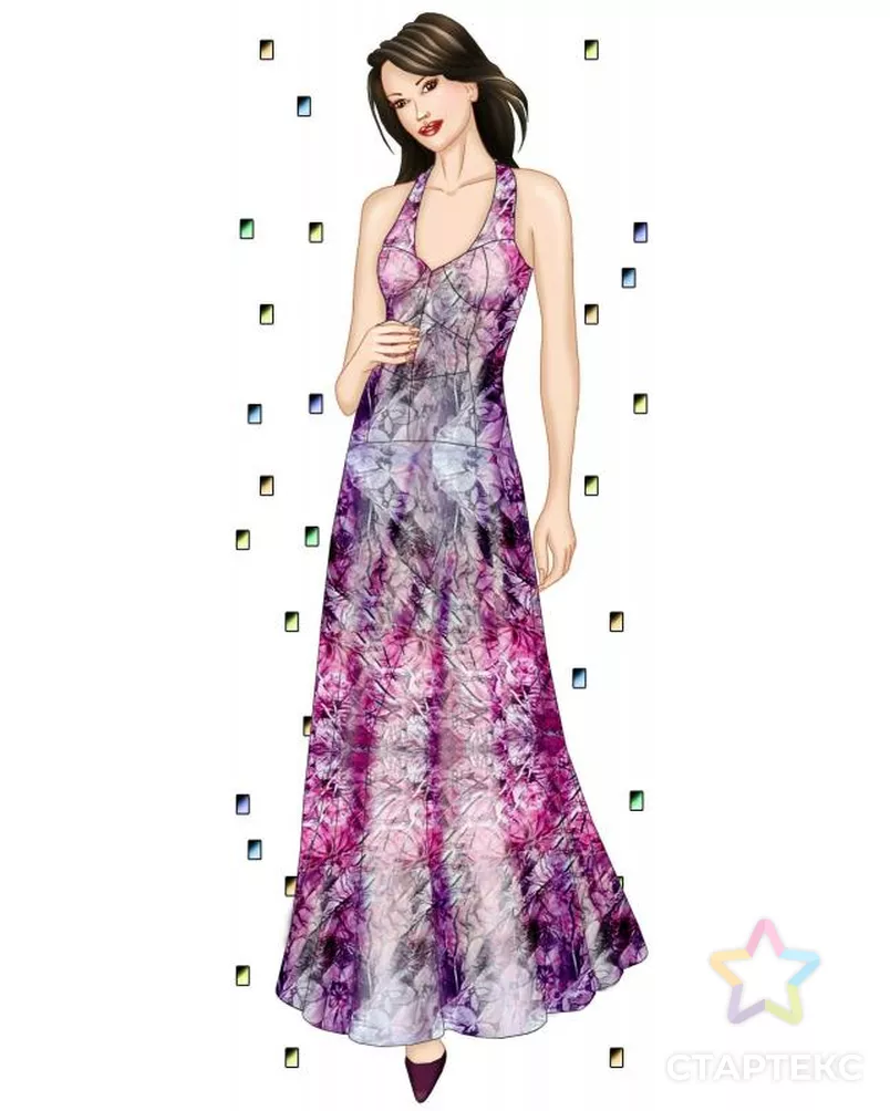 Выкройка: платье с бантом сзади арт. ВКК-1474-11-ЛК0005594 - рис. 1