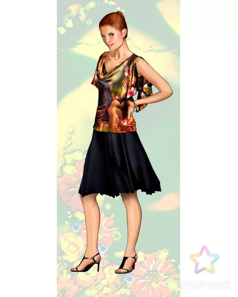 Выкройка: блузка арт. ВКК-1005-5-ЛК0005689 - рис. 1