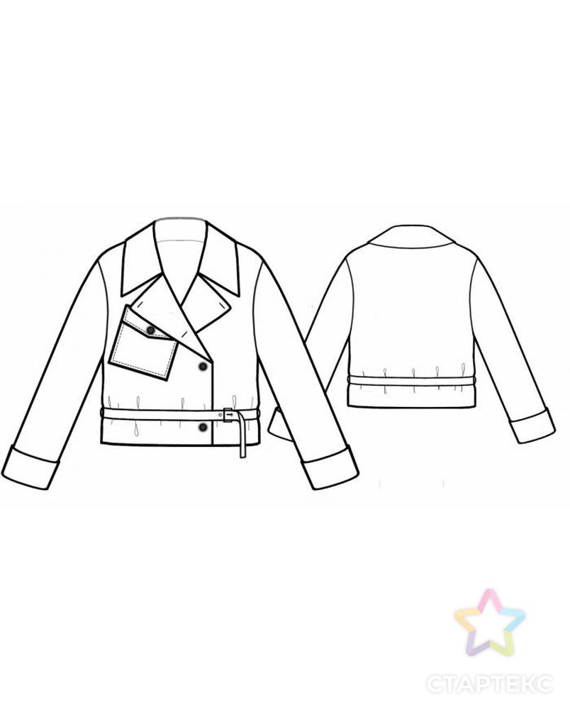 Выкройка: куртка с ремешком арт. ВКК-580-1-ЛК0005703