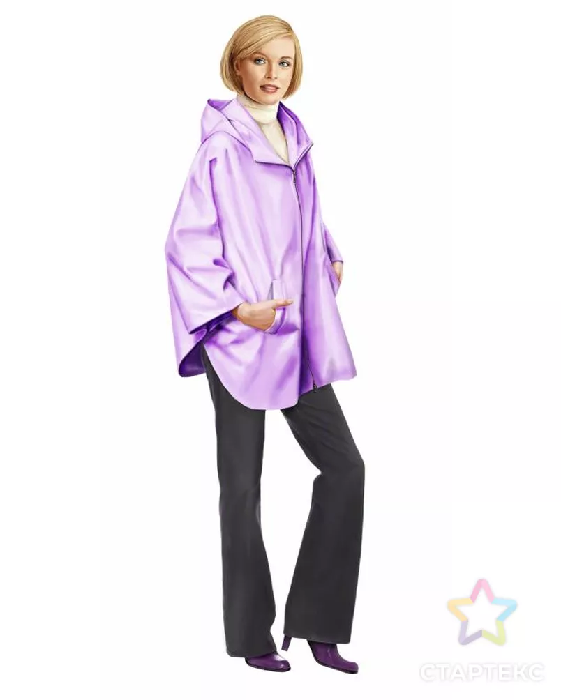 Выкройка: накидка с капюшоном на молнии арт. ВКК-2059-6-ЛК0005713 - рис. 1