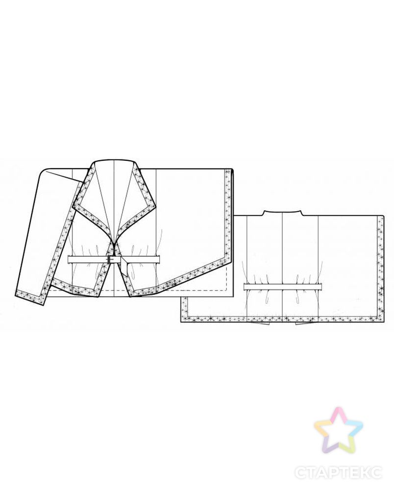 Выкройка: накидка с тесьмой арт. ВКК-1710-1-ЛК0005719 2