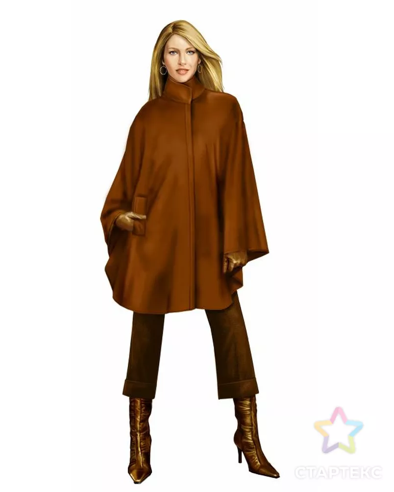 Выкройка: классическое пончо арт. ВКК-218-12-ЛК0005728 - рис. 1