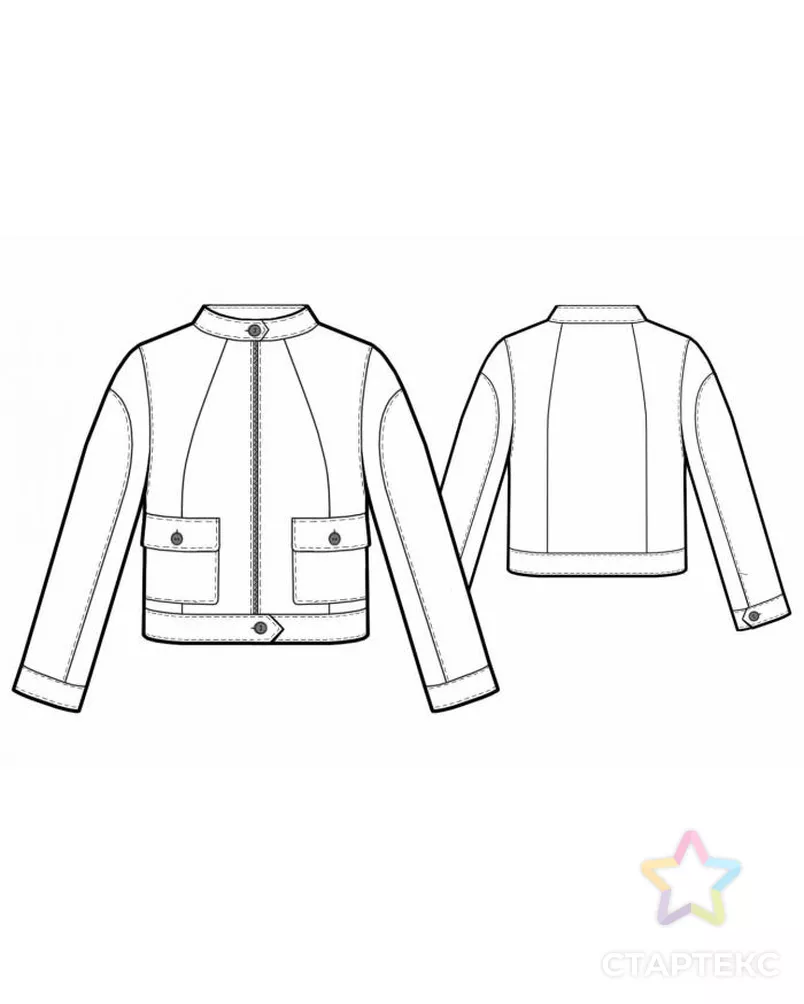 Выкройка: жакет в спортивном стиле арт. ВКК-733-4-ЛК0005741 - рис. 2