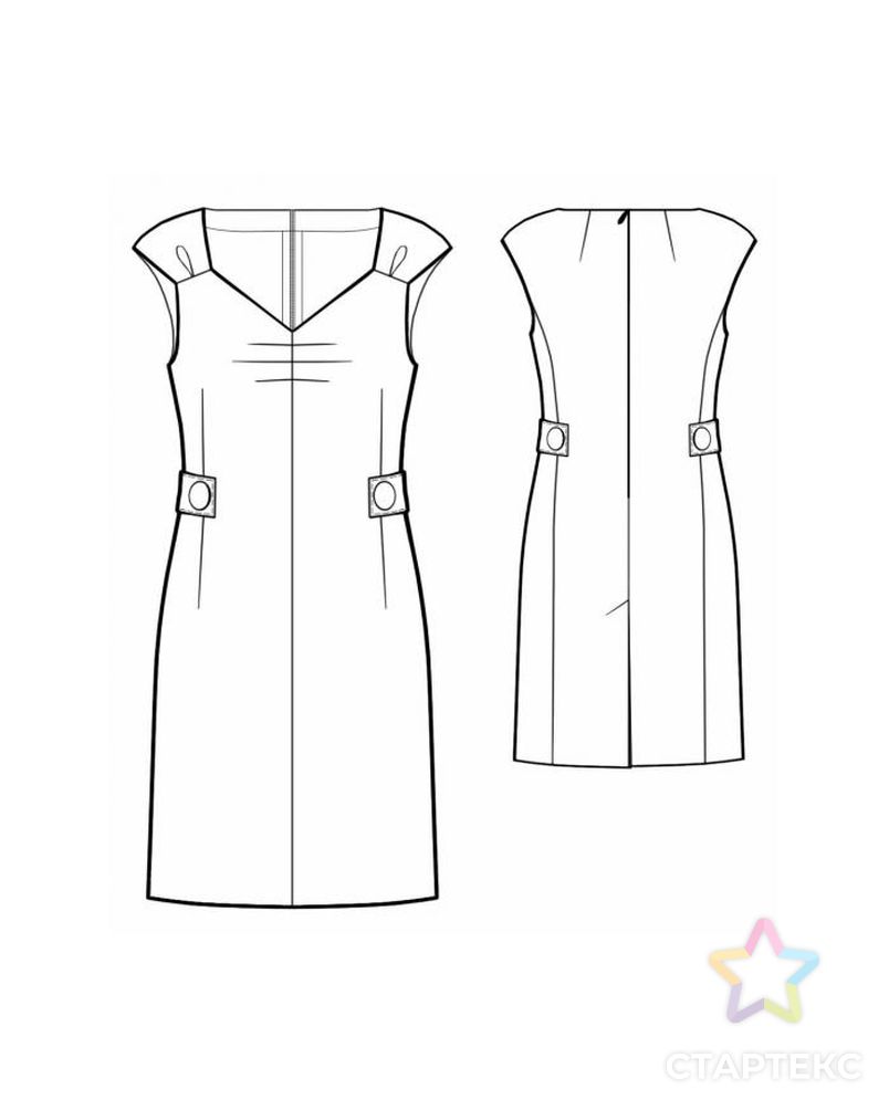 Выкройка: платье с хлястиками арт. ВКК-1018-1-ЛК0005750