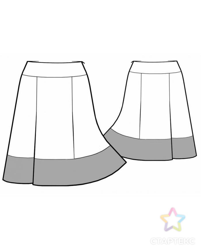 Выкройка: юбка с отделкой арт. ВКК-1925-1-ЛК0005752 2