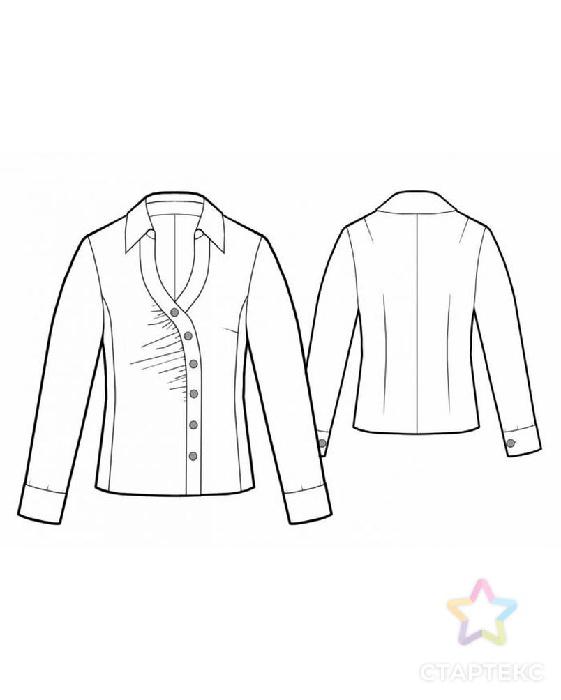 Выкройка: полосатая блузка арт. ВКК-1389-8-ЛК0005759