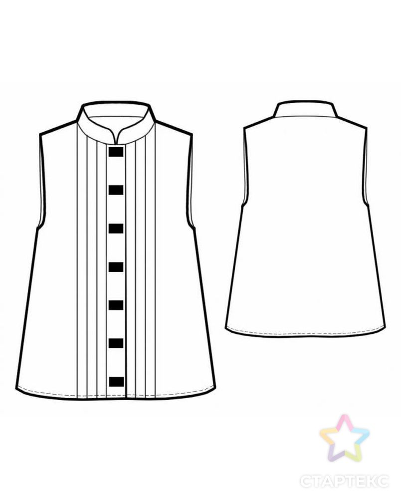 Выкройка: блузка со складками на полочке арт. ВКК-745-1-ЛК0005766 2