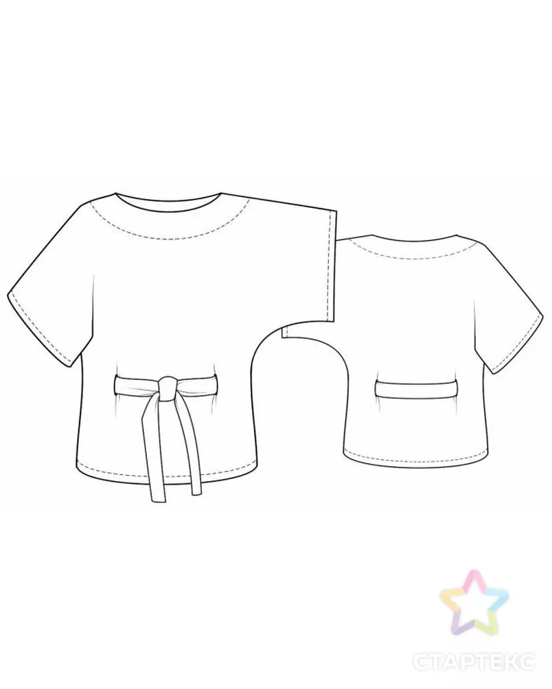 Выкройка: блузон с поясом арт. ВКК-1807-11-ЛК0005800 - рис. 2