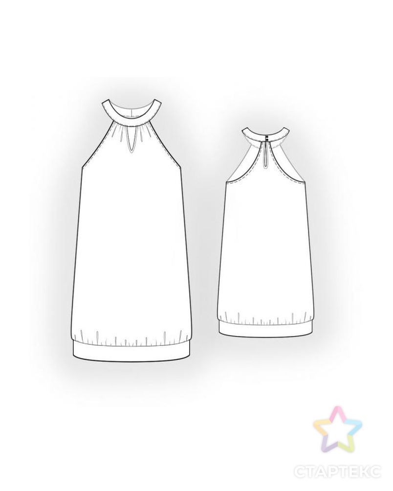 Выкройка: платье с планкой по низу арт. ВКК-1689-1-ЛК0005819 2