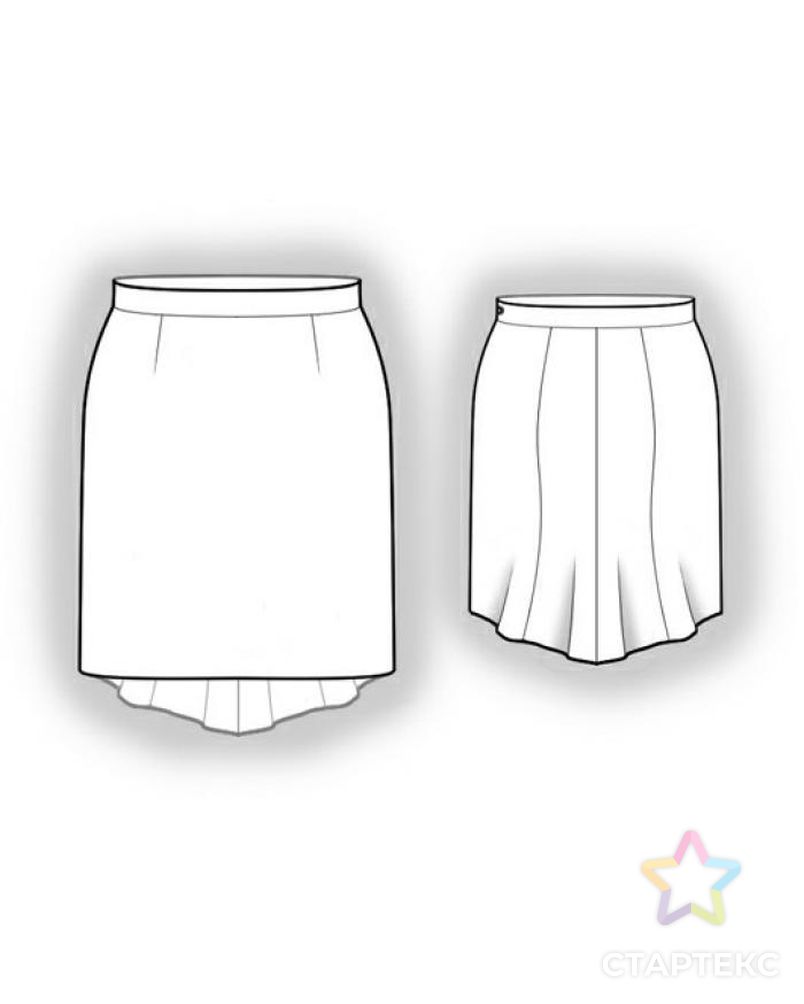 Выкройка: юбка с рельефами арт. ВКК-464-1-ЛК0005838 2