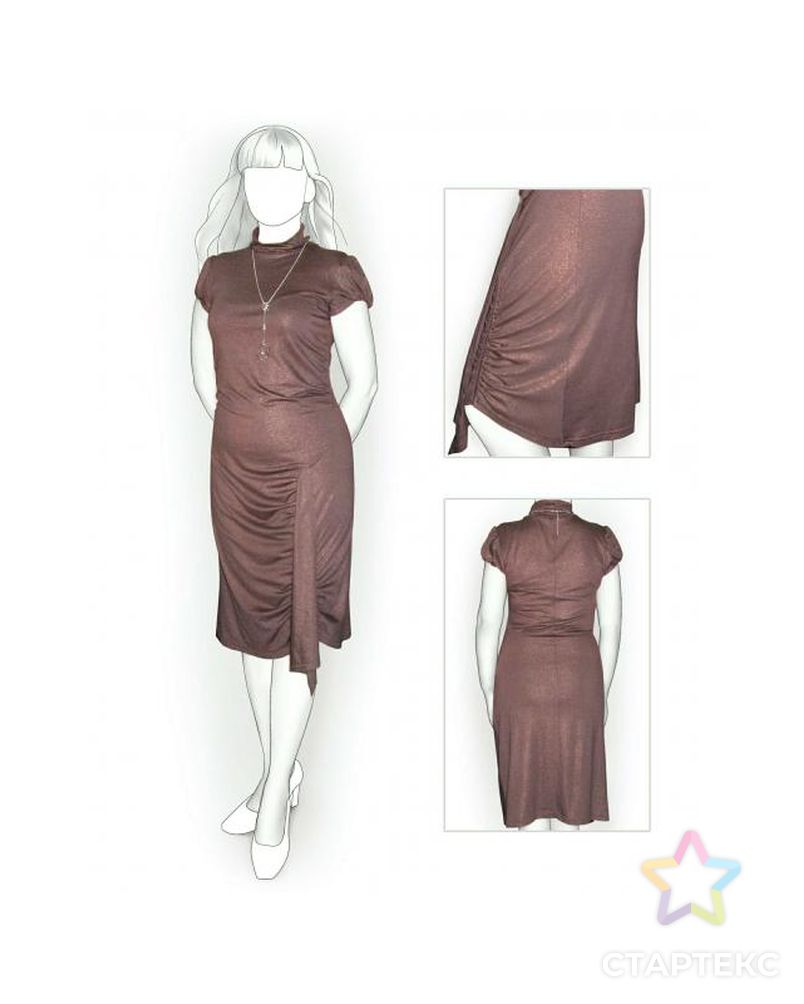 Выкройка: платье с драпированной юбкой арт. ВКК-1021-1-ЛК0005845 1