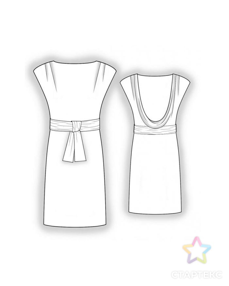 Выкройка: платье с открытой спиной арт. ВКК-418-1-ЛК0005846 2