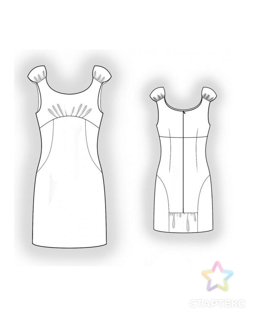Выкройка: платье с декоративным лифом арт. ВКК-258-1-ЛК0005849 2