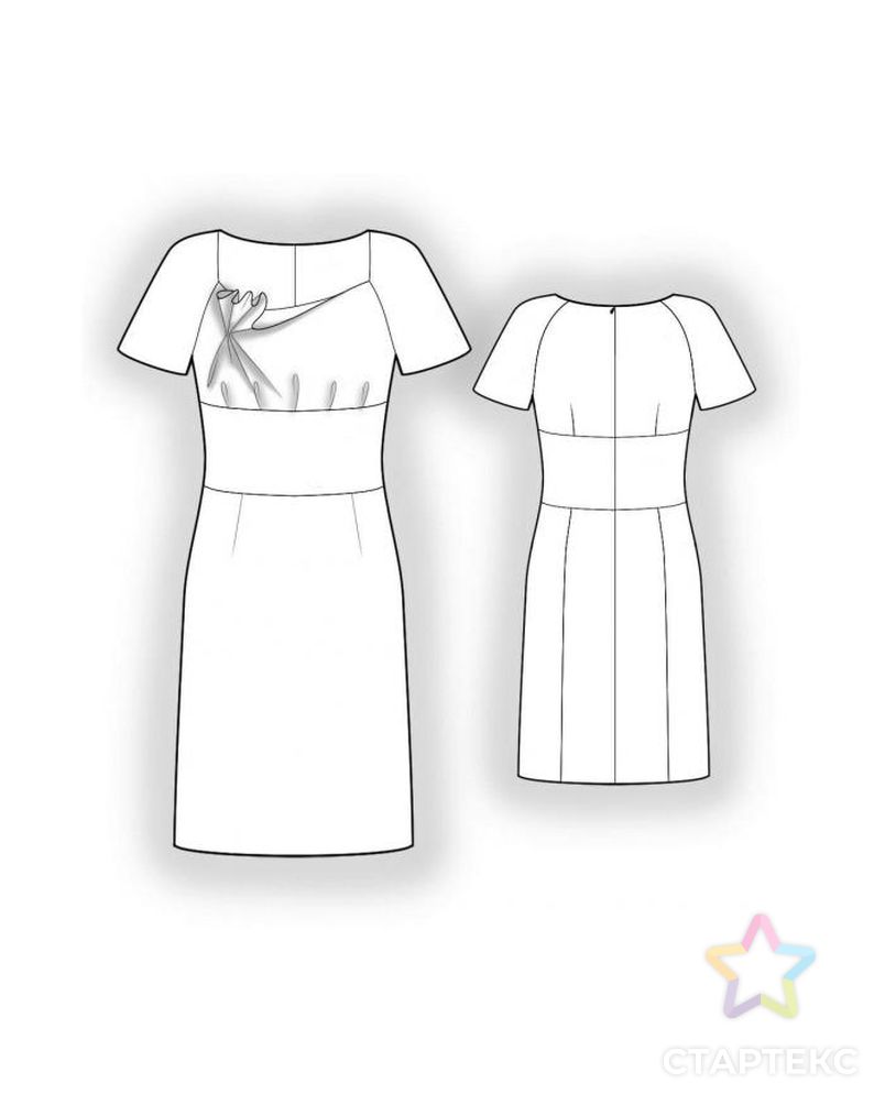 Выкройка: платье со сборенным лифом арт. ВКК-658-1-ЛК0005851 2