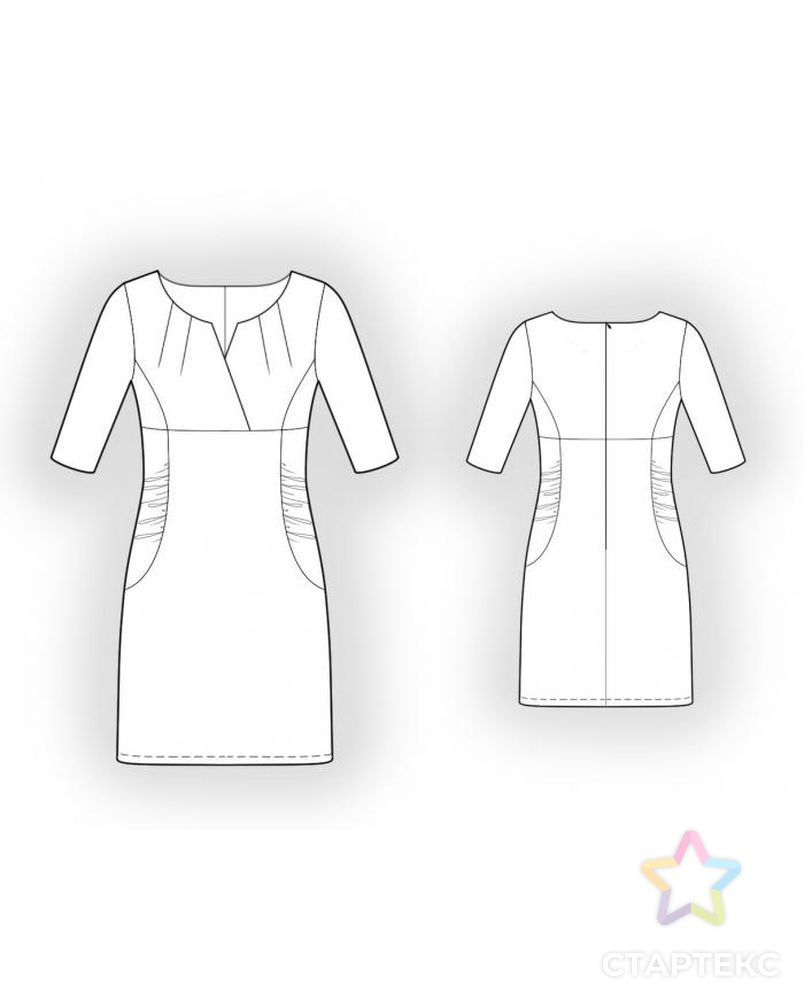 Выкройка: платье с подрезом арт. ВКК-310-1-ЛК0005860 2