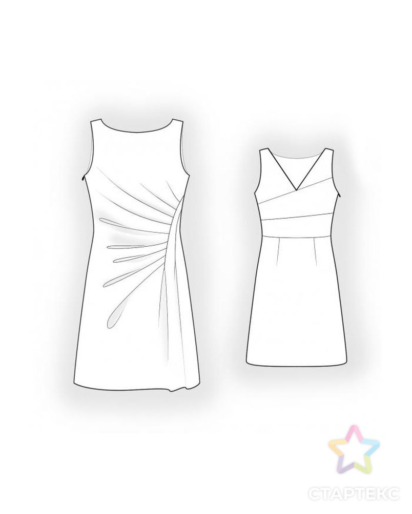 Выкройка: платье с защипами арт. ВКК-929-1-ЛК0005861 2