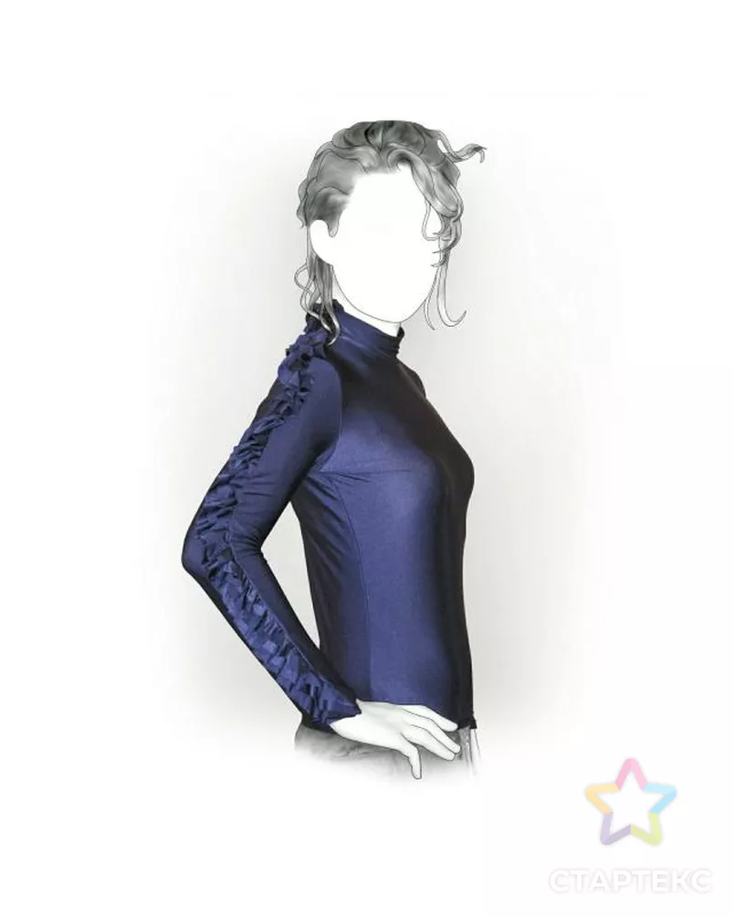 Выкройка: блузон с декоративным рукавом арт. ВКК-1987-6-ЛК0005864 - рис. 1